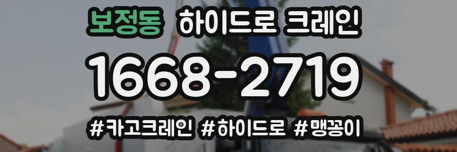 보정동 하이드로 크레인