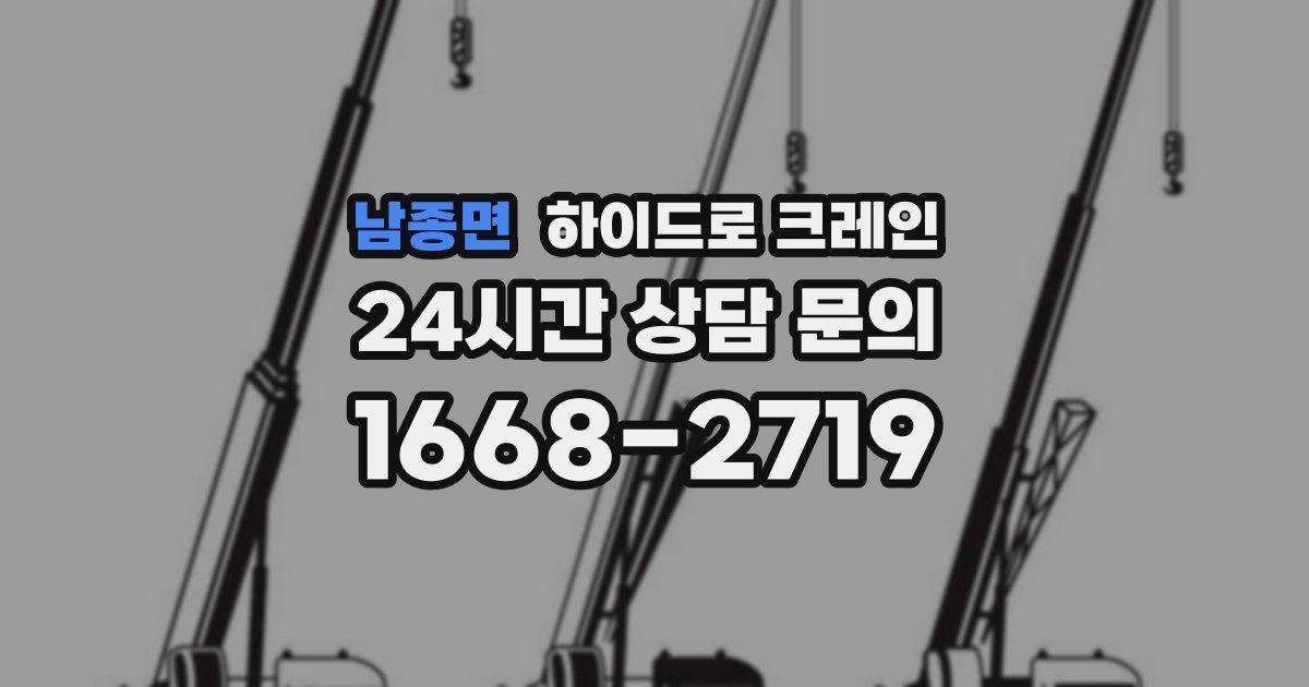 남종면 하이드로 크레인