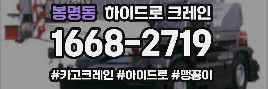 봉명동 하이드로 크레인