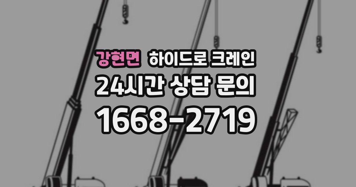강현면 하이드로 크레인