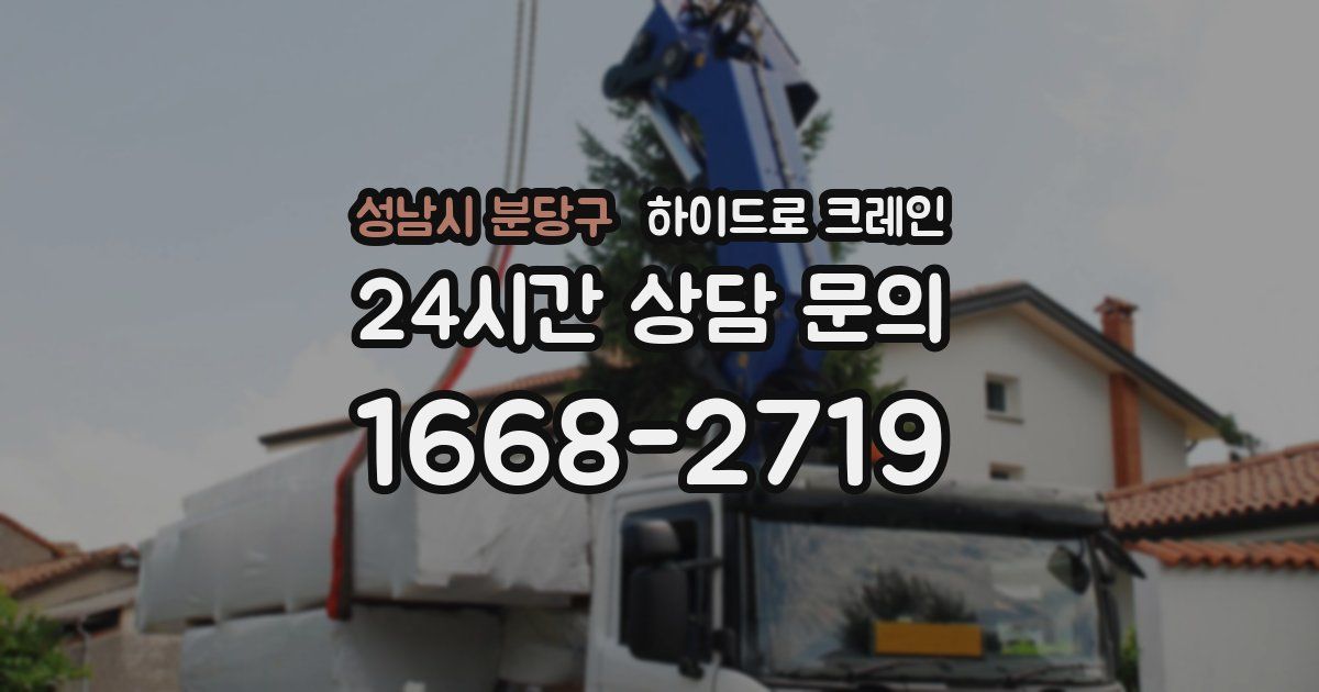 성남시 분당구 하이드로 크레인