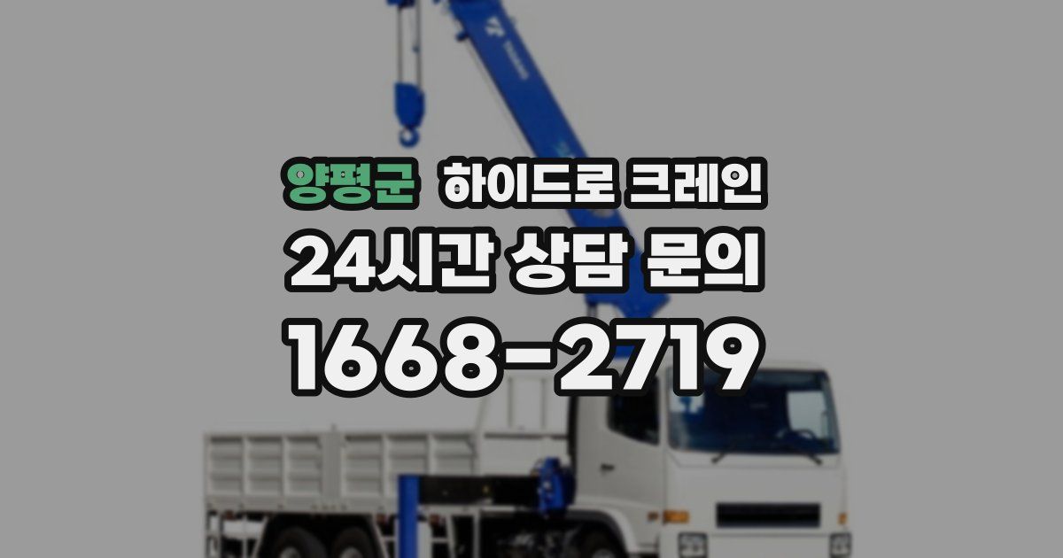 양평군 하이드로 크레인