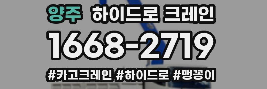 양주 하이드로 크레인