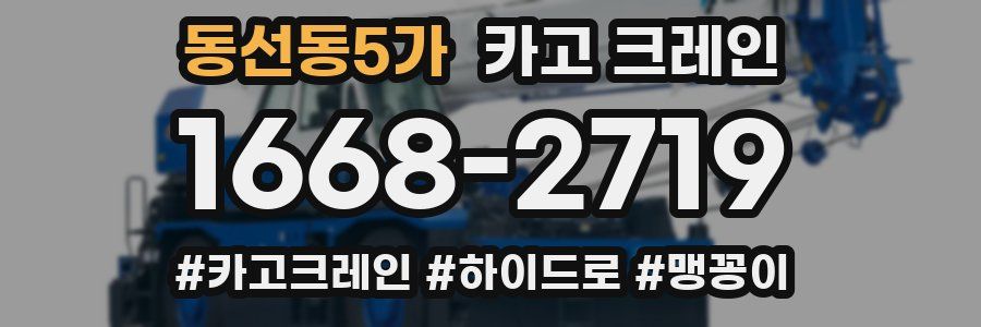 동선동5가 크레인 작업