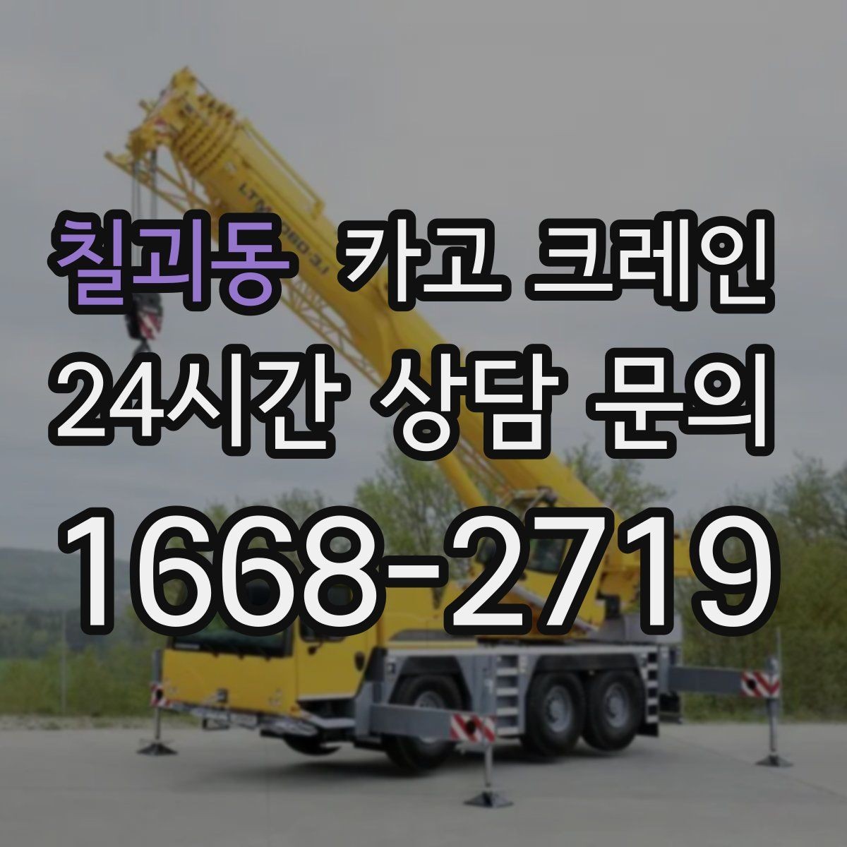 칠괴동 카고 크레인 인도 앞 작업 시 보행자 안전 확보