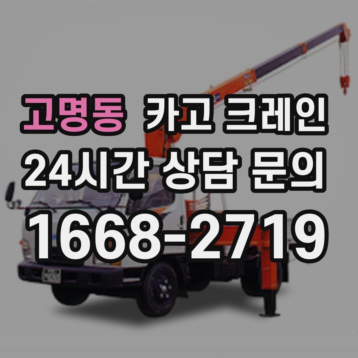 고명동 카고 크레인 빠른 투입을 위해 필요한 정보 정리