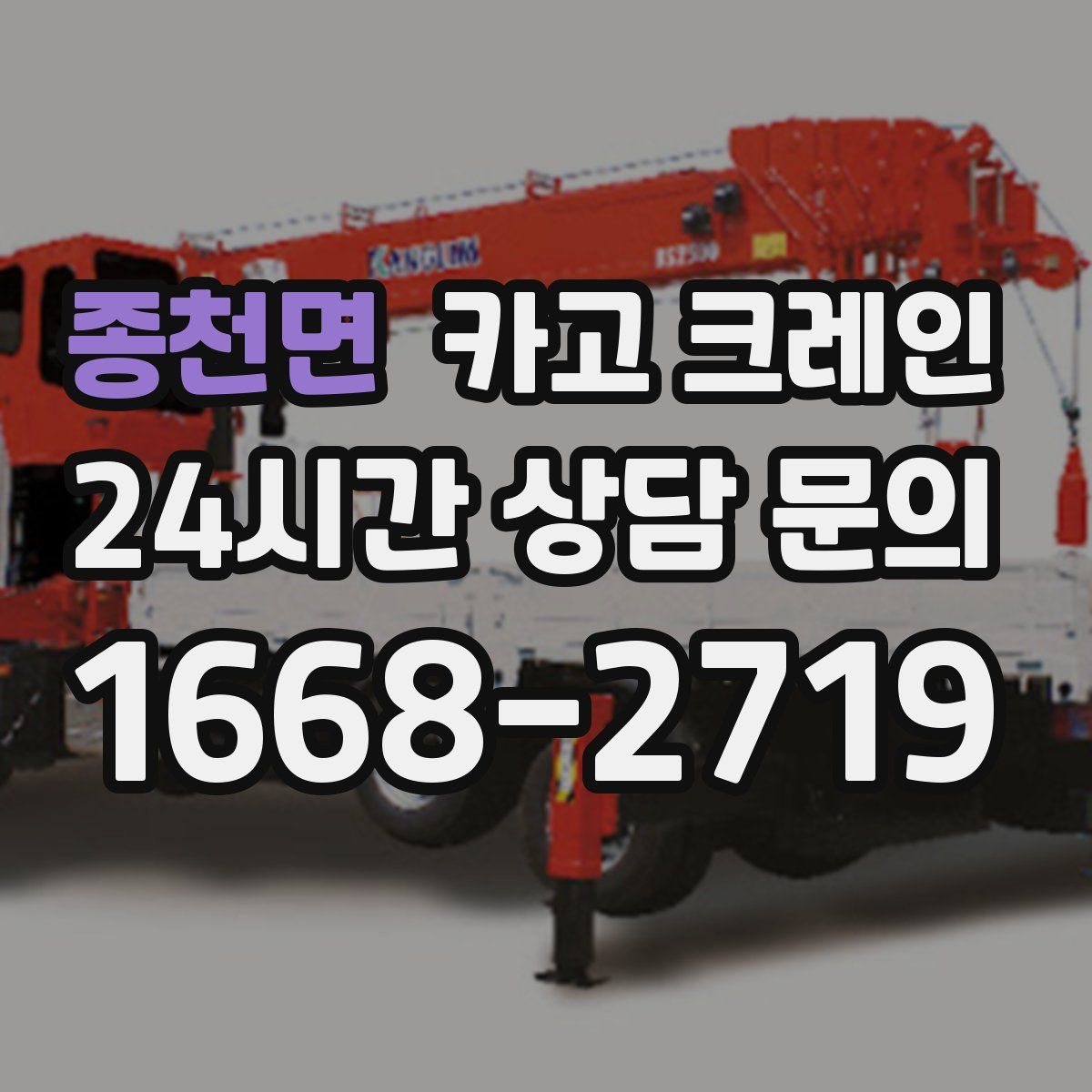 종천면 카고 크레인