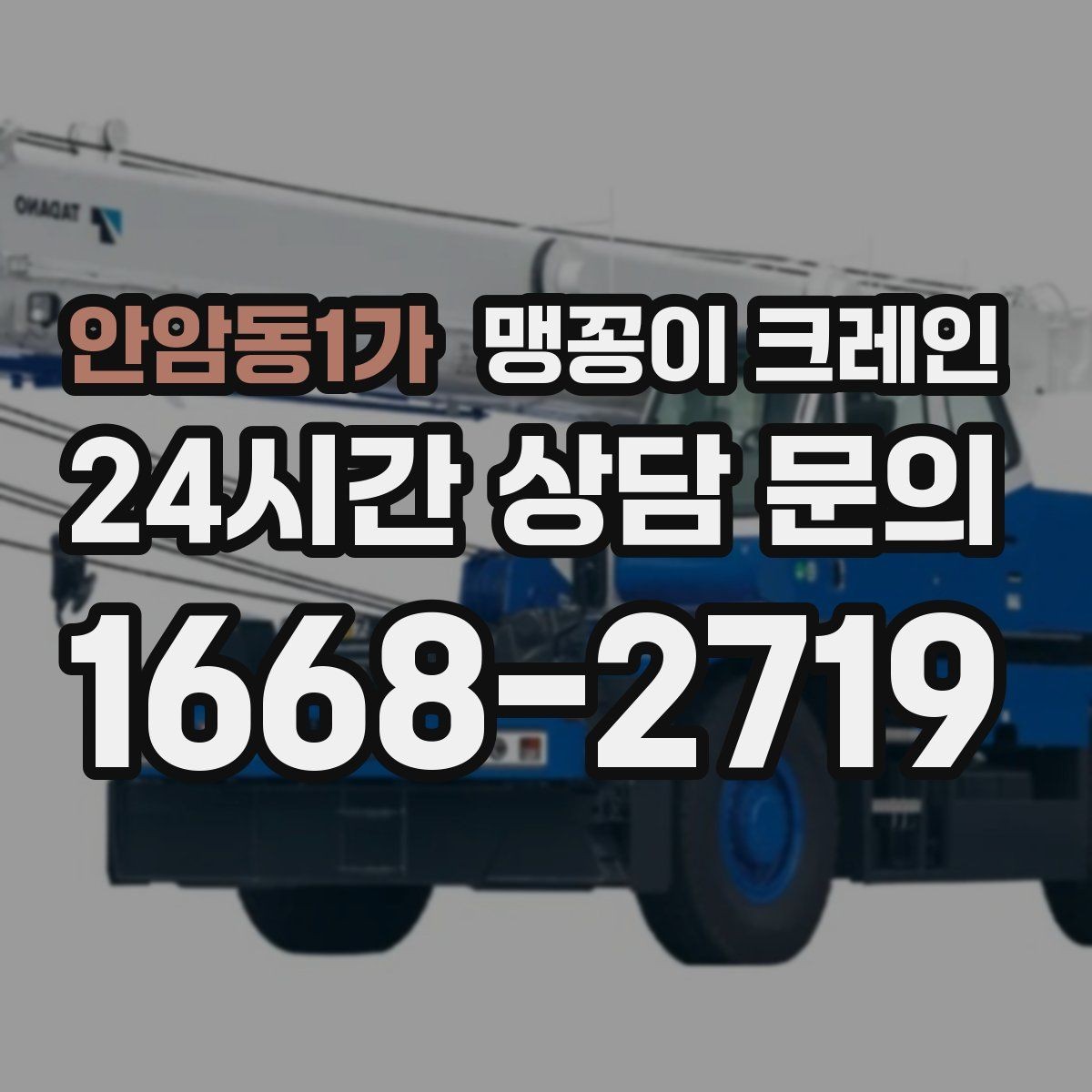 안암동1가 맹꽁이 크레인 현장에 맞는 장비 선정이 중요한 이유