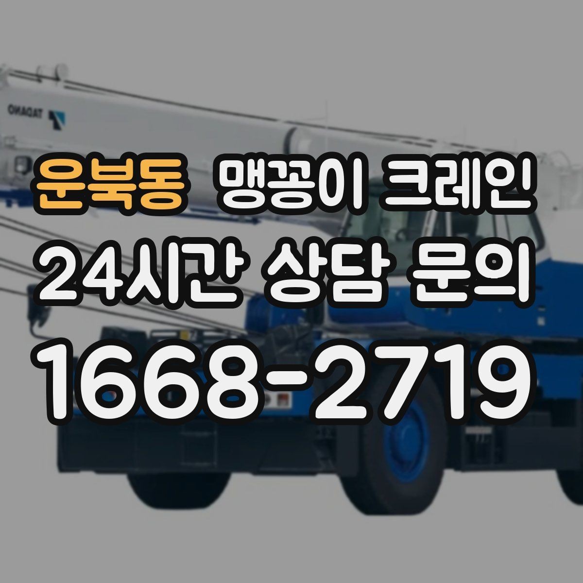 운북동 맹꽁이 크레인 운반물 크기·무게가 중요한 이유