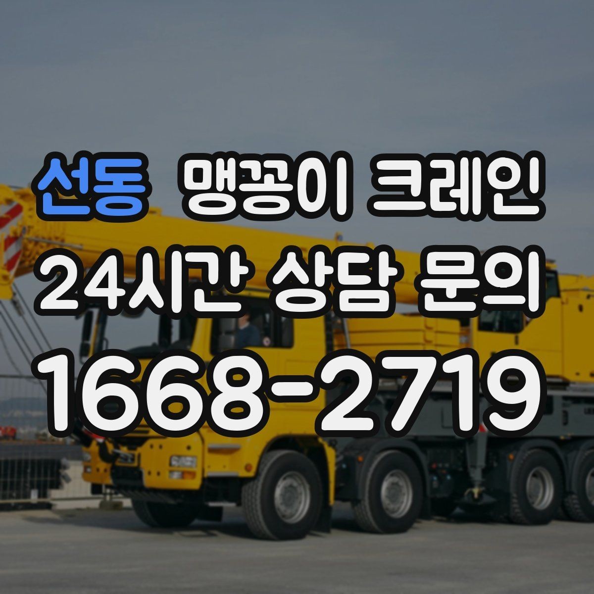 선동 맹꽁이 크레인 좁은 현장 중량물 작업을 깔끔하게 해결