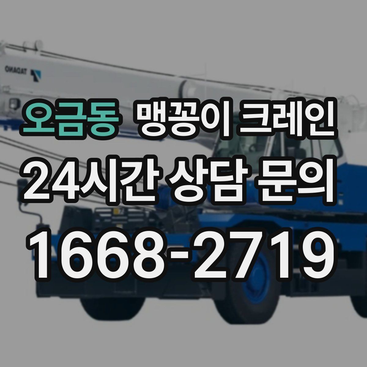오금동 맹꽁이 크레인 카고 크레인과 비교해 유리한 현장 조건