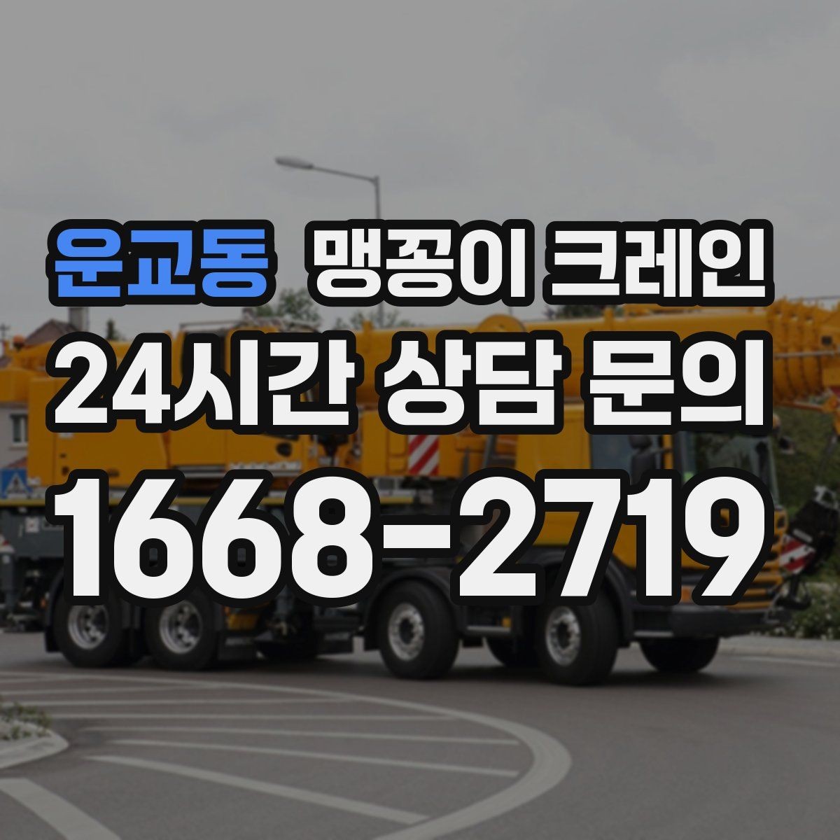 운교동 맹꽁이 크레인 이동 거리·작업 시간에 따른 비용 차이