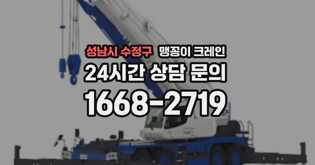 성남시 수정구 맹꽁이 크레인