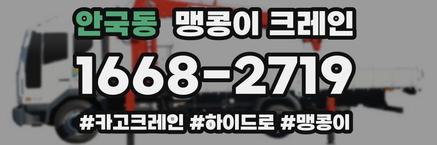 안국동 맹콩이 크레인