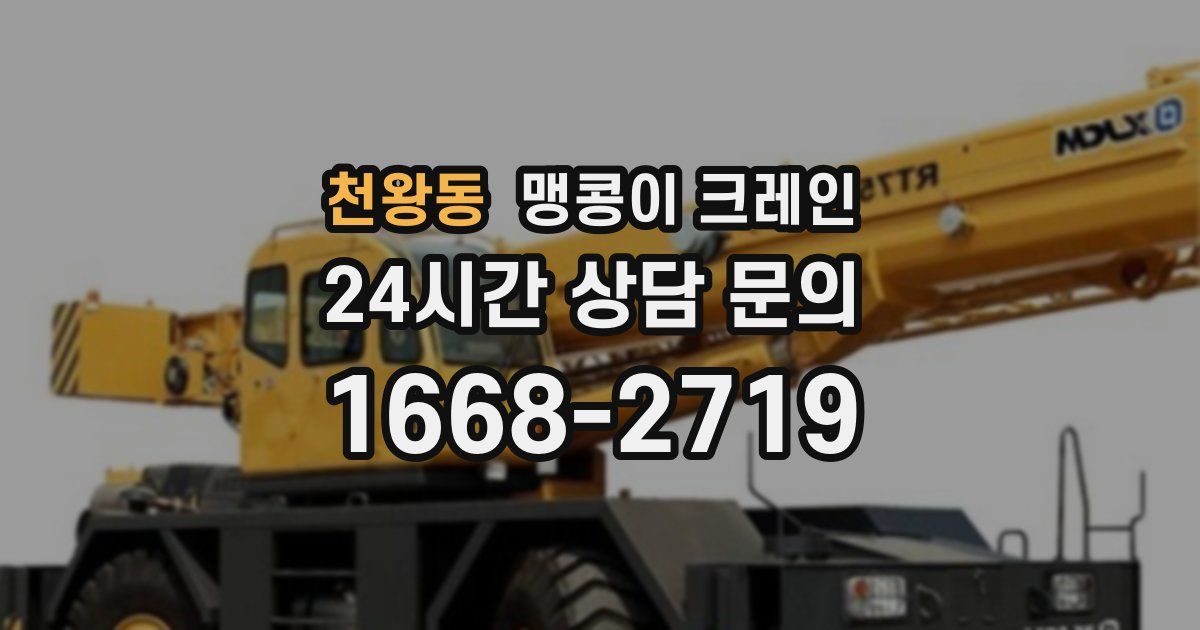천왕동 맹콩이 크레인