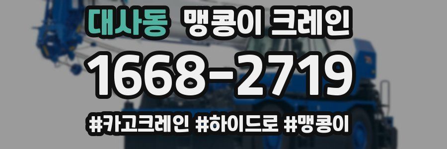 대사동 맹콩이 크레인