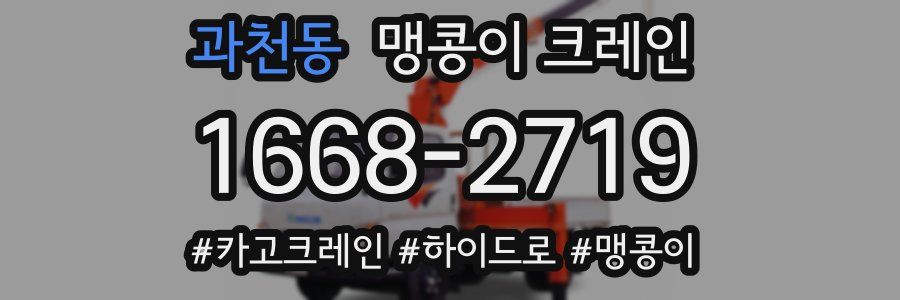 과천동 맹콩이 크레인