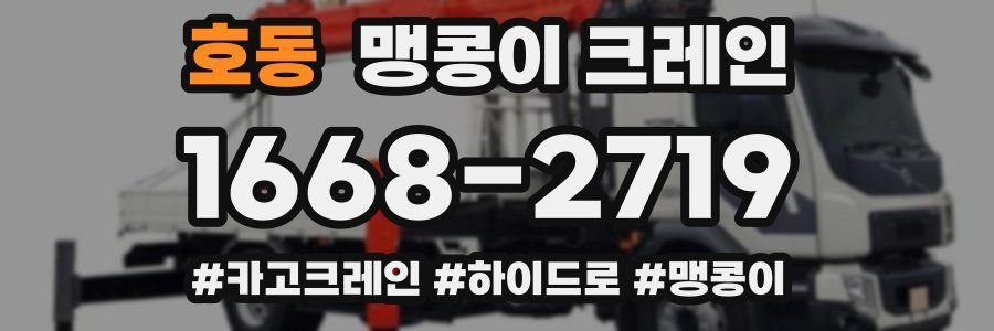 호동 맹콩이 크레인