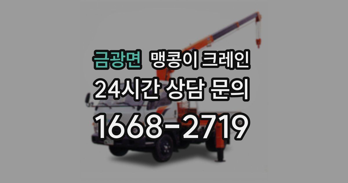 금광면 맹콩이 크레인