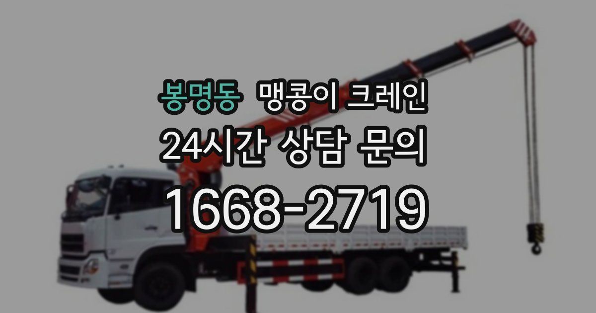 봉명동 맹콩이 크레인