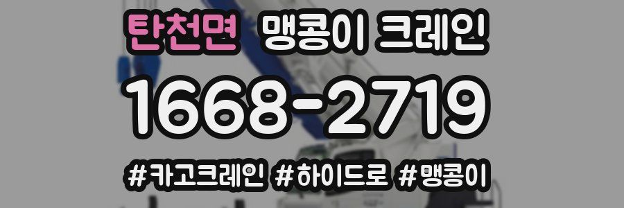 탄천면 맹콩이 크레인