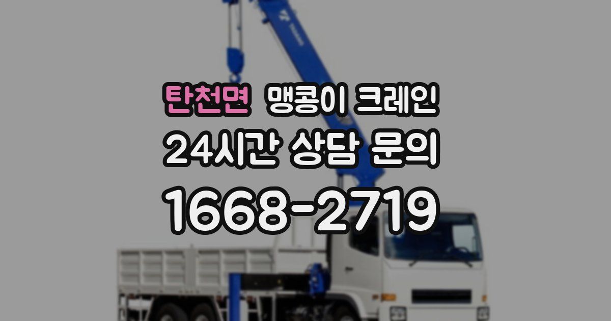 탄천면 맹콩이 크레인