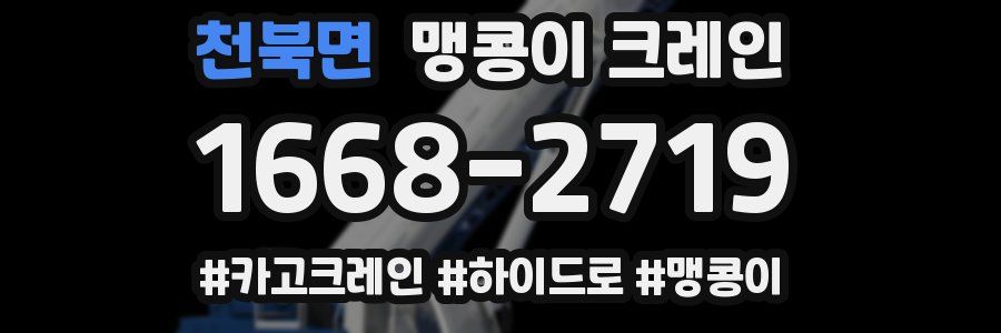 천북면 맹콩이 크레인