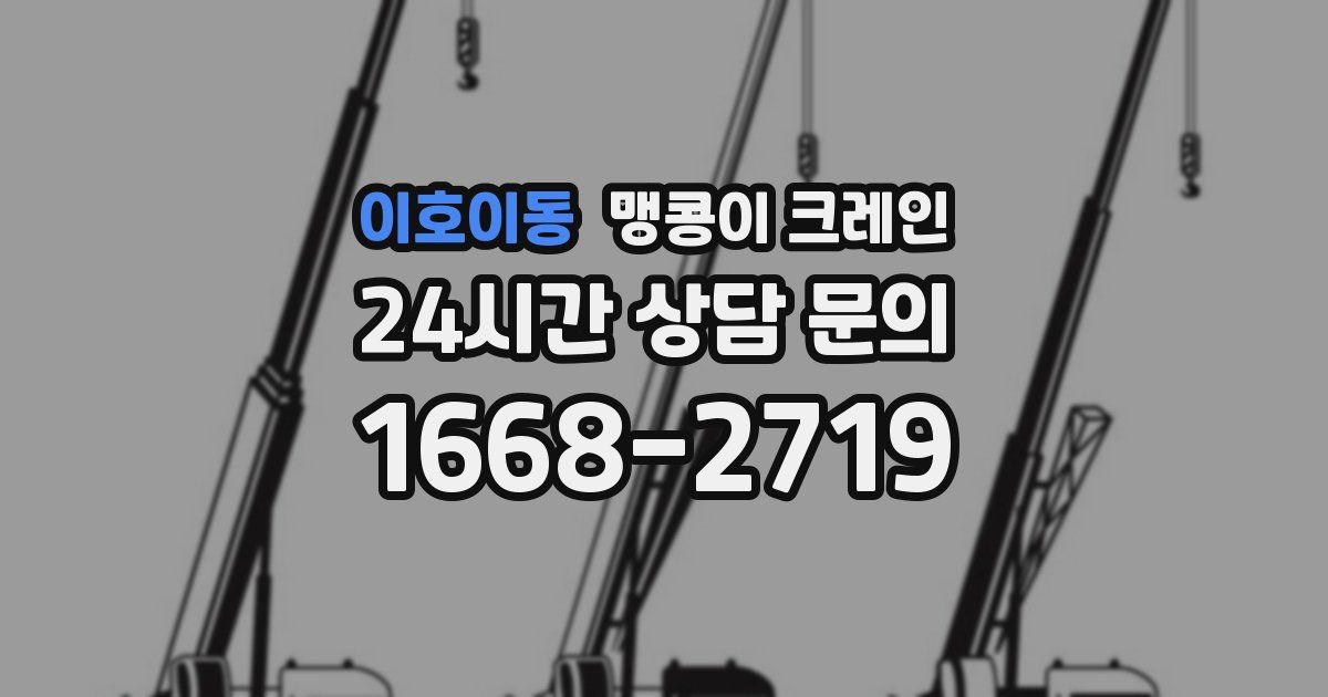 이호이동 맹콩이 크레인