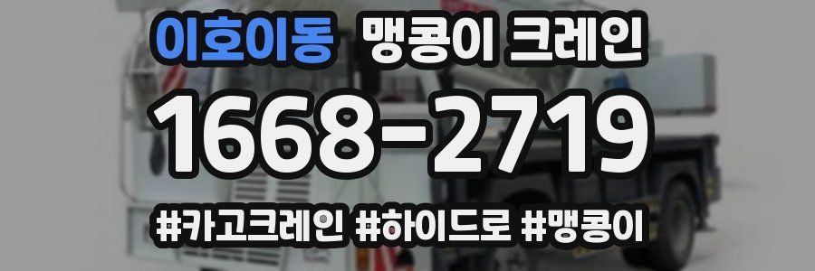 이호이동 맹콩이 크레인