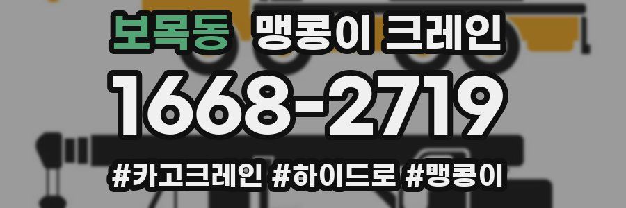 보목동 맹콩이 크레인