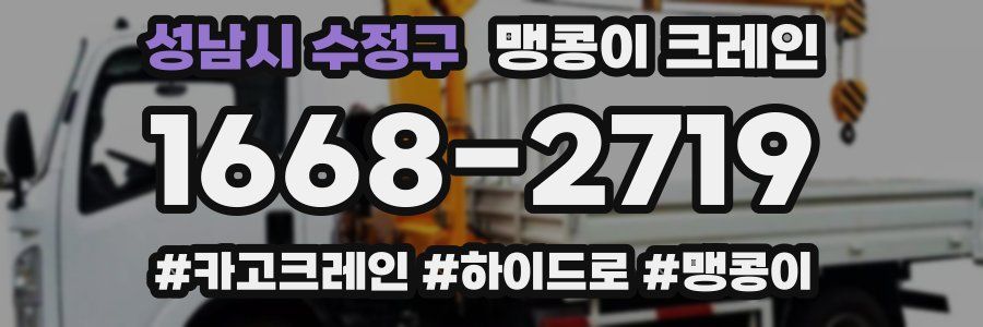 성남시 수정구 맹콩이 크레인