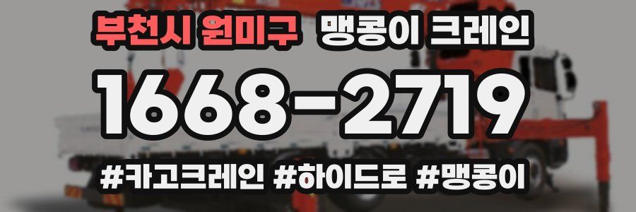 부천시 원미구 맹콩이 크레인