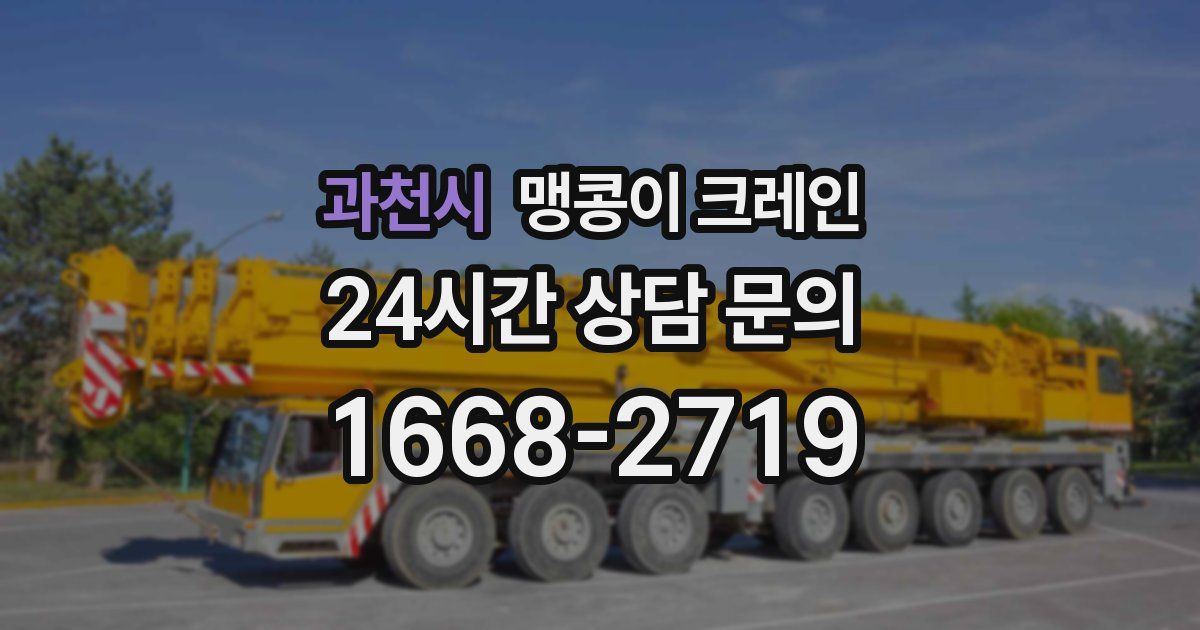 과천시 맹콩이 크레인