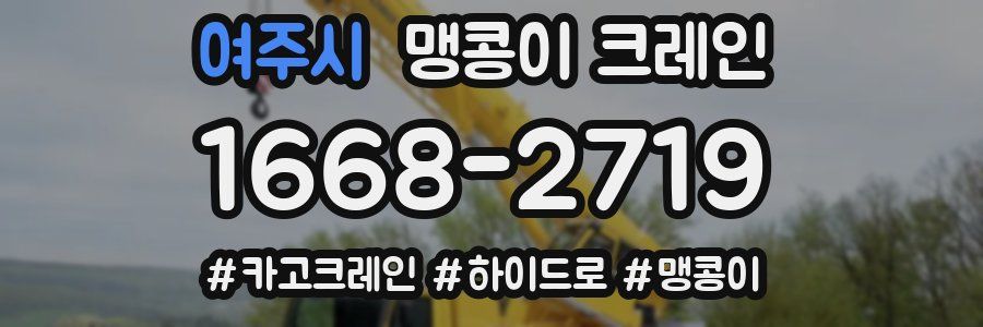 여주시 맹콩이 크레인