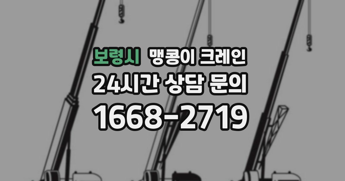 보령시 맹콩이 크레인