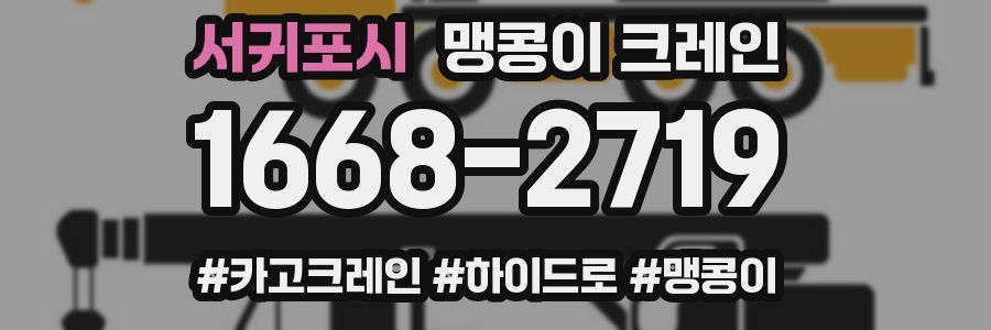 서귀포시 맹콩이 크레인