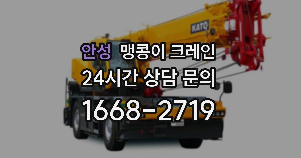 안성 맹콩이 크레인