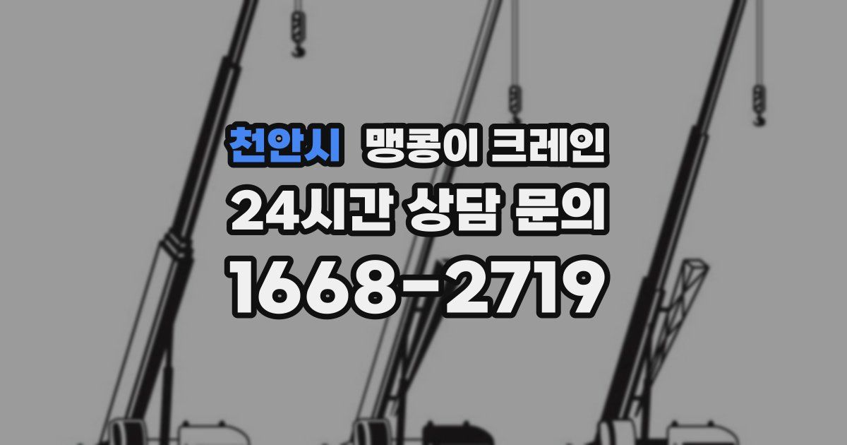 천안시 맹콩이 크레인
