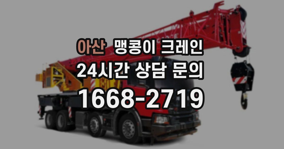아산 맹콩이 크레인