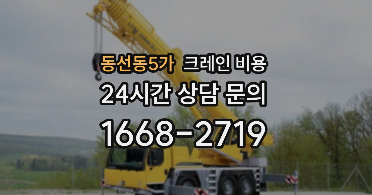 동선동5가 크레인 비용