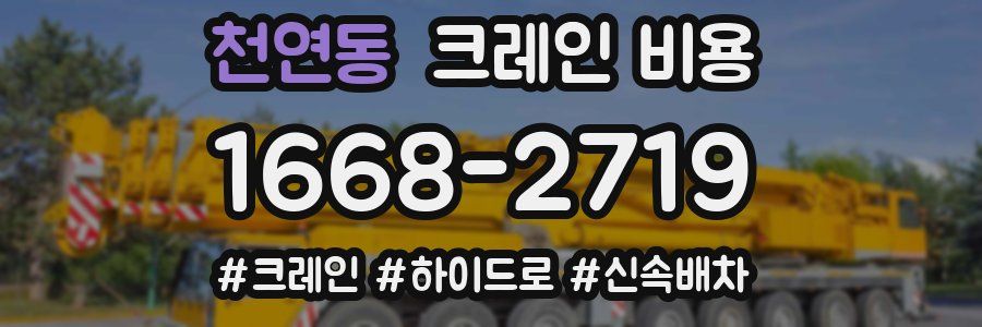 천연동 크레인 비용