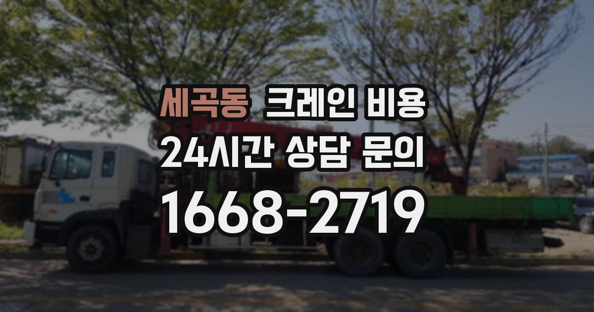 세곡동 크레인 비용