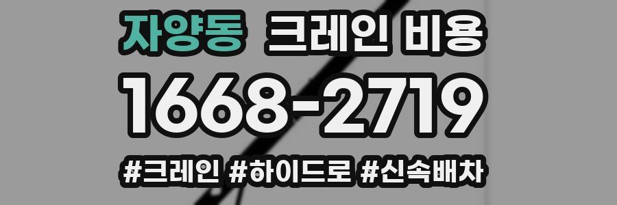 자양동 크레인 비용