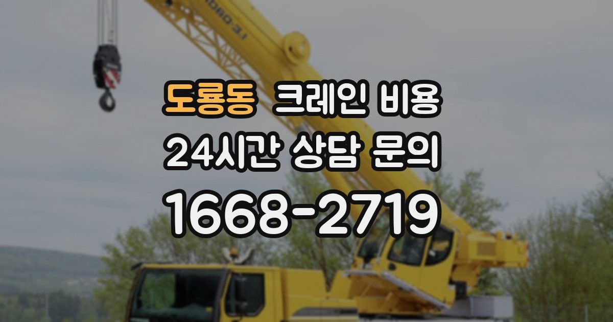 도룡동 크레인 비용