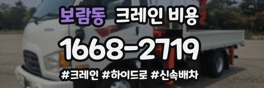 보람동 크레인 비용