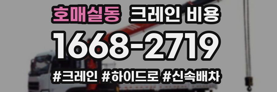 호매실동 크레인 비용