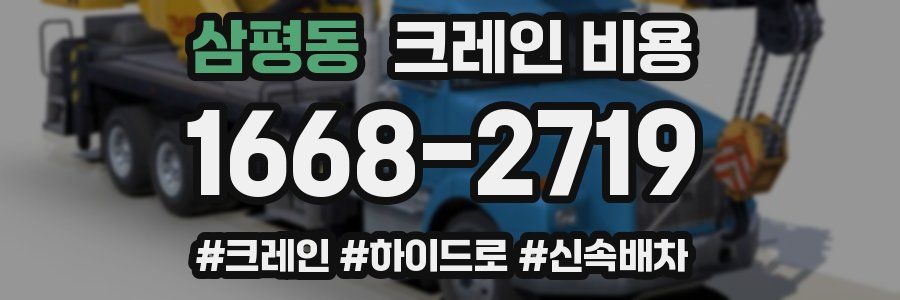 삼평동 크레인 비용