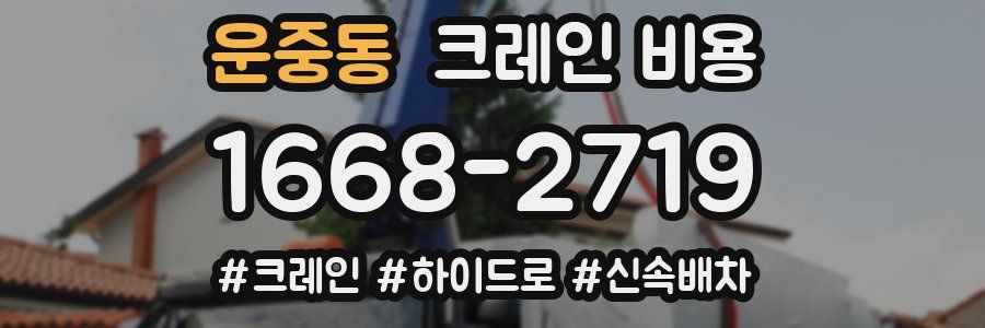 운중동 크레인 비용