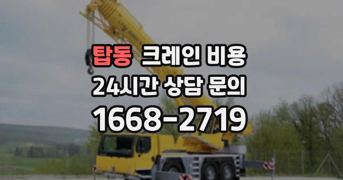 탑동 크레인 비용