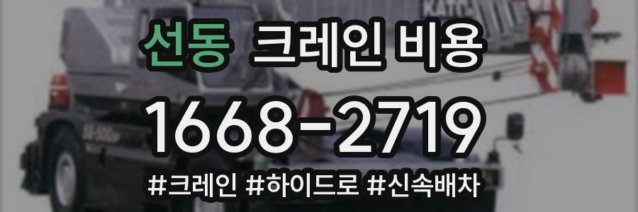 선동 크레인 비용